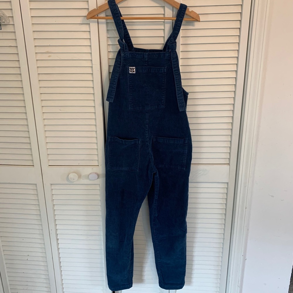 Lucy & Yak Corduroy Dungarees Overalls Jumper Blue Tie Strap Organic‎ Womens 4R